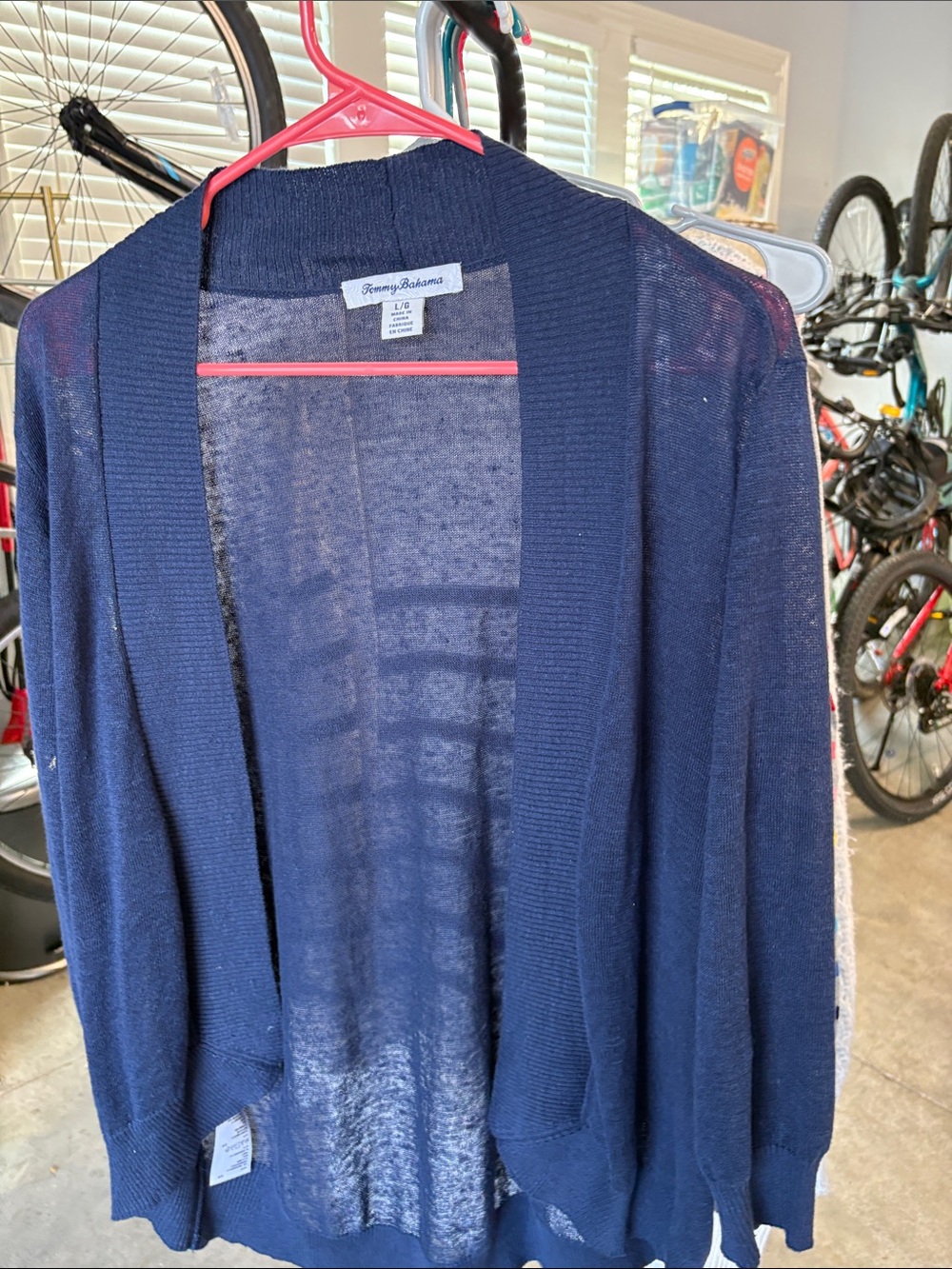 Tommy Bahama Women’s Sz L Navy Open-Front Lightweight Cardigan